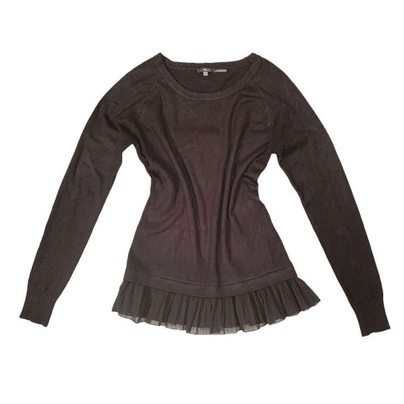 Milano Sweaters - Wool/Chiffon Long Sleeve Sweater